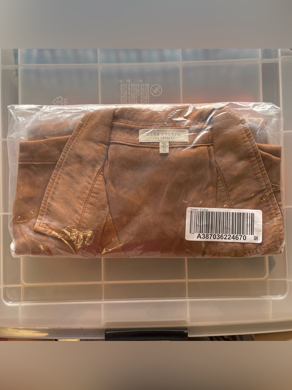 Side Stitch One Pocket with Curved Hem A387036 Copper NWT XL